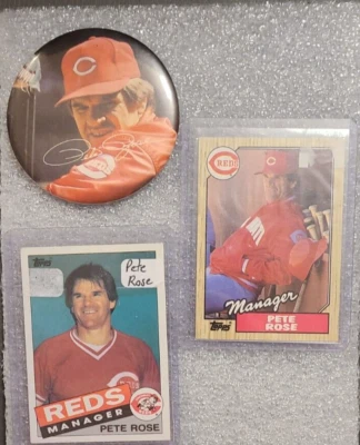 Pete Rose Manager Cards and Button - Image 1 of 4