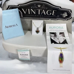 Aurora Ammolith Pdt#812 925Ag blau, lila, grüne Farbe, Sterlingsilber Anhänger - Bild 1 von 9