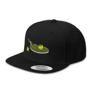 Flat Bill Trucker Hat Tennis Racket Snapback Baseball Cap for Men and Women - Picture 1 of 12