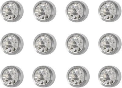 12 PAIRS APRIL CRYSTAL STUDEX PLUS+ BEZEL EAR PIERCING STUD 3mm STAINLESS STEEL