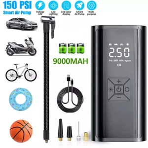 LCD Elektrische Akku Luftpumpe Auto Fahrrad Reifen Druckluft Kompressor 150PSI - Bild 1 von 18