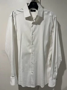 Theory Men's Dover SPR_Precise 2 Stretch Cotton Blend Dress Shirt, White 15.5R - Picture 1 of 7