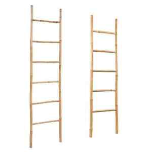 Towel Ladder with 5 Rungs Home Bathroom Hanger Towel Rail Rack Bamboo vidaXL