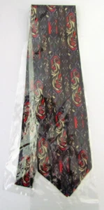 NIP ELECTRIC NECKWEAR Power Ties - Multi-Color Paisley -14k Gold-Plated Chain - Picture 1 of 3