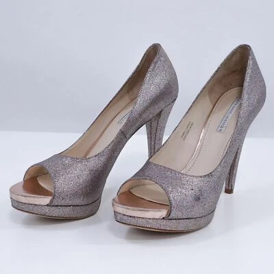 Zapatos de salón Vera Wang plataforma brillo para mujer 9,5 M Selima peep toe etiqueta lavanda Foto 1 de 4