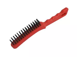 Hand Wire Brush - 4 Row Steel With A Plastic Handle - Picture 1 of 1
