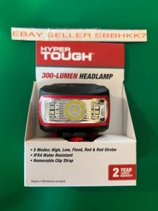 Hyper Tough 300-Lumen LED HEADLAMP Water Resistant 3-AAA Batteries INCLUDED - Picture 1 of 5