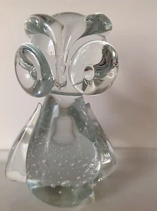 Vintage Controlled Bubble Solid Glass Irice I.W. Rice Owl Paperweight C11-1 - Picture 1 of 4