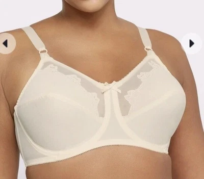 Bali Underwire Bra Size 44D Beige Tan Full Flower Coverage Comfort Figure U 0180 - Image 1 of 4