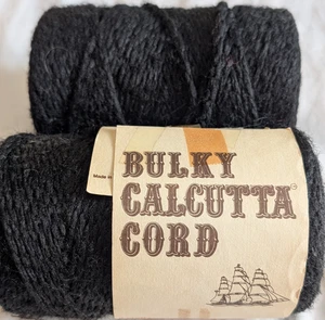 2 Spools Bulky Calcutta Cord Macrame' Yarn Black 176 Yards Each 100% Poly-Olefin - Picture 1 of 5