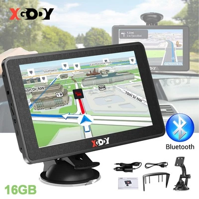 XGODY 7 Zoll Navigationsgerät 16G GPS Navigation Navi Bluetooth POI Auto LKW PKW - Bild 1 von 4