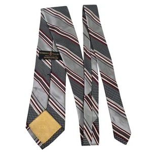 Robert Talbott Nordstrom Best of Class Mens Tie Necktie Designer Gray Red Stripe - Picture 1 of 12