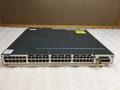 Cisco Catalyst 3750-X Series WS-C3750X-48PF-S V02 C3KX-NM-1G PoE+ GbE Switch - Image 1 of 4