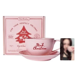 AESPA 2024 PINK CHRISTMAS CUP & SAUCER SET Handmade KPOP Goods - Picture 1 of 5