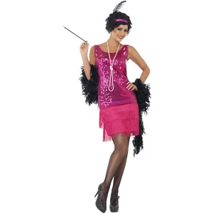 Glamouröses 20er Jahre Charleston Flapper Kleid Pink L 44/46 Damenkostüm - Bild 1 von 3