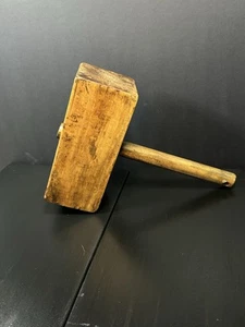 Antique Wooden Joiner’s Mallet – Hammer Carpenter’s Tool – Rustic Decor.Restored - Picture 1 of 16