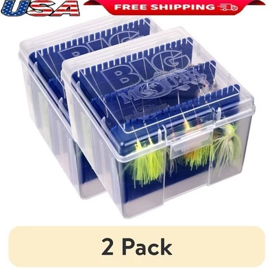 Large Big Mouth Spinnerbait Box 2 Pack Tackle Storage Organizer Anti-Corrosion - Image 1 of 4