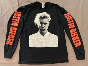 Justin Bieber Purpose Tour 2016-2017 Black Long Sleeve T-Shirt - Size Medium - Picture 1 of 8