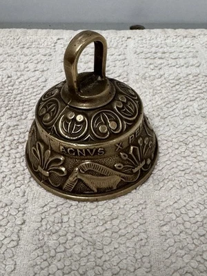 Vintage Small Brass Sanctuary Bell Domed Hand Bell Church Catholic Mass Aqvila - Image 1 of 4