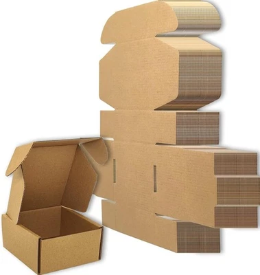 Lot of 50 Brown Corrugated Cardboard Boxes for Shipping Packaging (4" x 4" x 2") - Image 1 of 4
