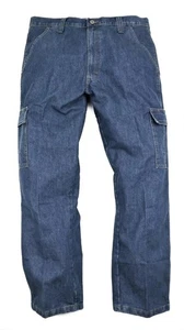 Pantalones de mezclilla cargo Wrangler piedra oscura para hombre talla W34 L30 ajuste relajado bolsillo tecnológico - Imagen 1 de 11