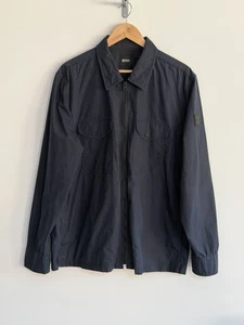 Hugo Boss Shacket Overshirt Zip Through Jacket Washed Navy Blue XL - Picture 1 of 14