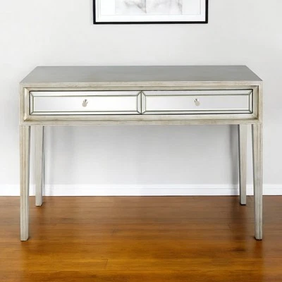 48" Silver Mirrored Glass Console Table - Image 1 of 4
