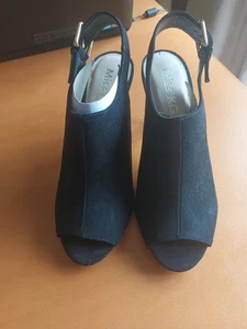 Kurt Geiger Black Open-Toe Shoes Size 4 - Picture 1 of 4