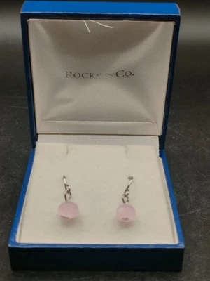Шикарные подарочные серьги-капли из розового кварца Rocks & Co. в коробке никогда не носились - Изображение 1 из 4