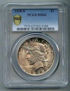 1928 S Peace Silver Dollar PCGS MS 62 - Picture 1 of 4