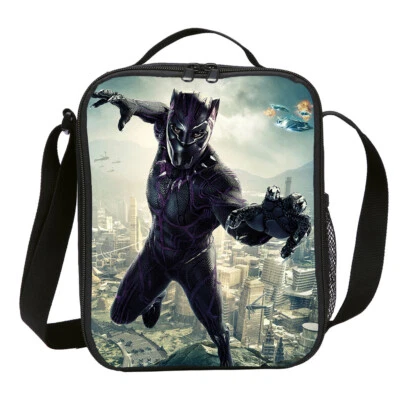 Black Panther Insulated Lunch Bag School Bag Picnic Kids Food Storage Bag Gift - image 1 of 3