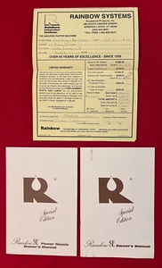 Rainbow Power Special Ed & Power Nozzle Vacuum Cleaner Owner's Manual Bill Sale - Picture 1 of 10
