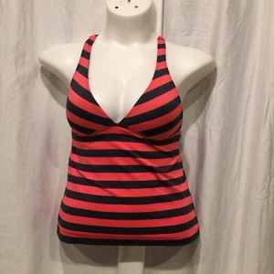 mossimo womans tankini small striped pink black Halter Top - Picture 1 of 5