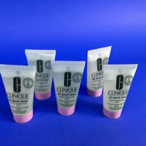 Clinique All About Clean Liquid Facial Soap Mild Dry Combination 1 oz (Lot of 5) - Picture 1 of 7