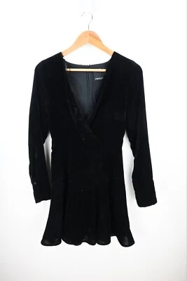 C/MEO Collective long sleeve velvet skater dress in black size XS/UK8 - Image 1 of 4