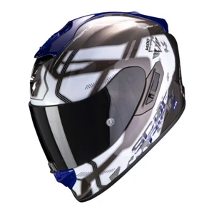 Full-Face Fiber Motorcycle Scorpion EXO 1400 Spatium Blue SIZE S Helmet - Picture 1 of 3
