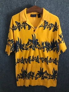 Earnest Ray Camicia Uomo Taglia L Giallo Polo Manica Corta Hawaii Vibe - Foto 1 di 9
