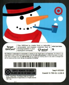 TARGET Snowman Smoking a Pipe ( 2007 ) Gift Card ( $0 ) - Picture 1 of 1