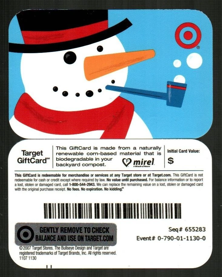 TARGET Snowman Smoking a Pipe ( 2007 ) Gift Card ( $0 ) - Image 1 of 1