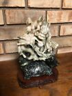 RARE HIGHLY DETAILED ANTIQUE JADE JADEITE CARVING SCULPTURE DRAGONS TURTLE CHINA