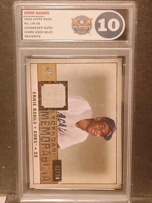 2008 SP Legendary Cuts Ernie Banks Jersey 37/99 GAME USED RELIC -  GRADE 10 - Image 1 of 2