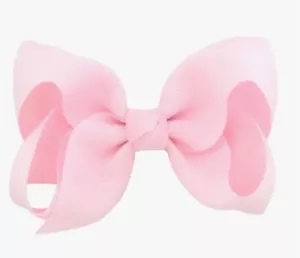 Pink 4.5” Hair Bow Clip Grosgrain Ribbon Trendy Boutique Boho Hair Barrette Clip - Picture 1 of 5