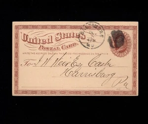 Baltimore MD 2 Wtmrk Fancy 1875 Farmers Planters Bank 1c Liberty Postal Card 6 - Picture 1 of 2