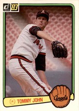 1983 Donruss #570 Tommy John California Angels Card