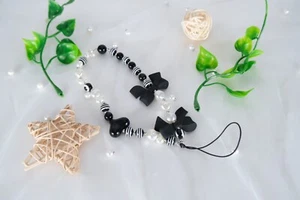 Black Heart Butterfly Kawaii Beaded Phone Charm Accessories Boho Phone Charm USA - Picture 1 of 7