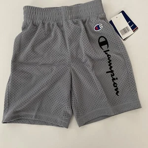 Boys Champion Active Mesh Shorts Gray Size 5 6 Script Logo - Picture 1 of 1