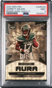 2022 Panini Spectra GARRETT WILSON Rookie Aura Gold Vinyl Prizm RC 1/1 PSA 9 - Picture 1 of 3