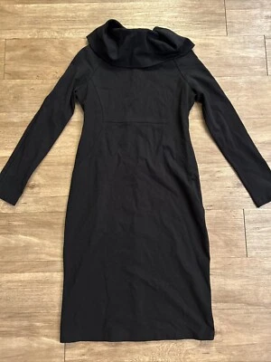 Isabel De Pedro - Vestido Negro Talla Grande Plegable - Cuello Manga Larga Cremallera Trasera 8 Nuevo sin Etiquetas Foto 1 de 4