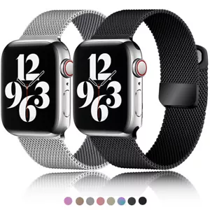 Banda de bucle Milanese para Apple Watch 7 6 5 SE correa de acero inoxidable iwatch 44 45 mm - Imagen 1 de 28