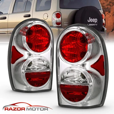 Par de luces traseras cromadas de repuesto 2002-2005 (juego) para Jeep Liberty izquierda + derecha Foto 1 de 4